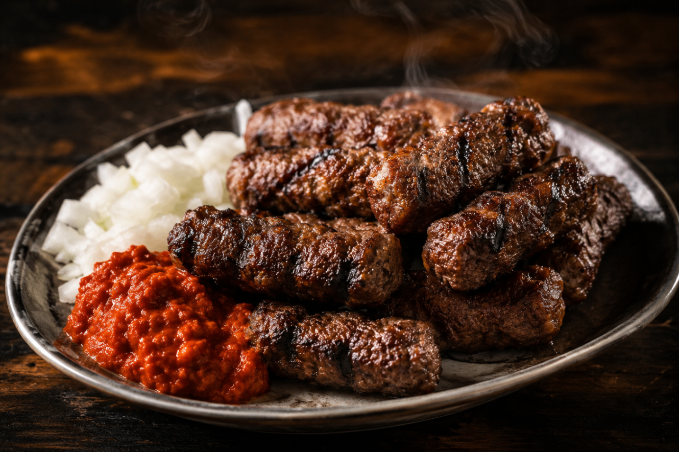 Ćevapčići – Balkan-Spezialität vom Holzkohlegrill im Balkan Grill Pešter in Mainz